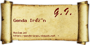 Genda Irén névjegykártya